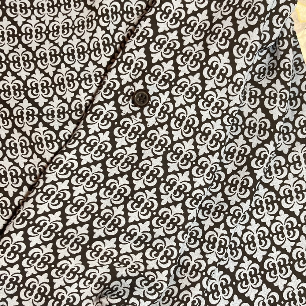 Loft Patterned Work Blouse Roll-Up Sleeves Size Medium - Picture 8 of 12